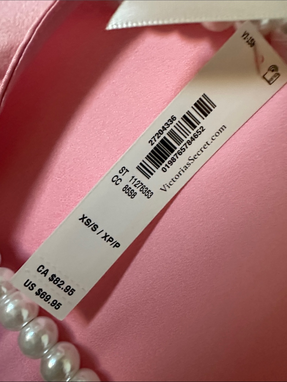 Victoria’s Secret Pink Satin Wrap Robe with Heart Embellishments - Picture 3 of 3